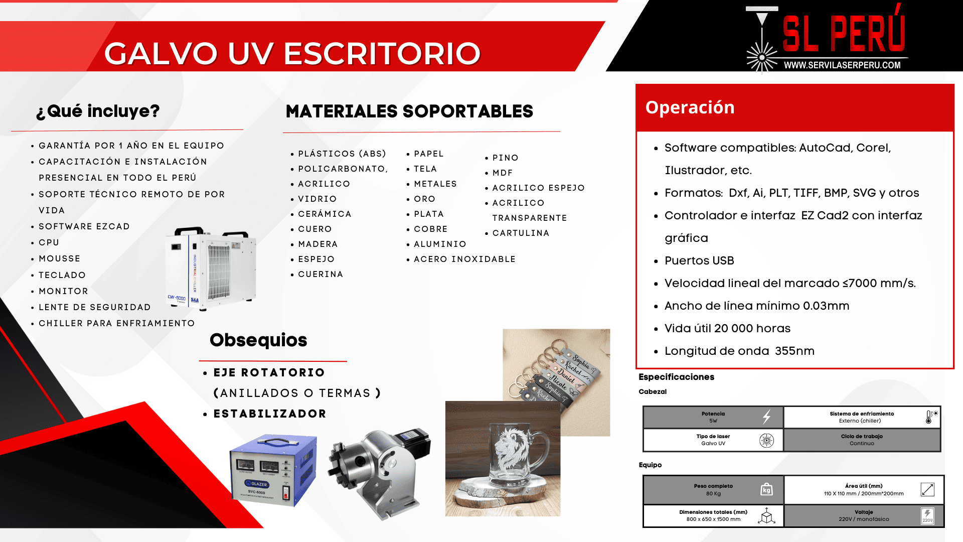 Galvo UV Escritorio 10W — SL Tecnología Perú