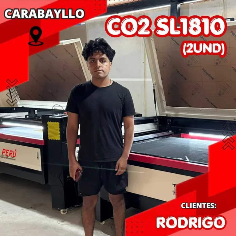Cliente Rodrigo con dos láser CO2 SL1810 de SL Perú en Carabayllo
