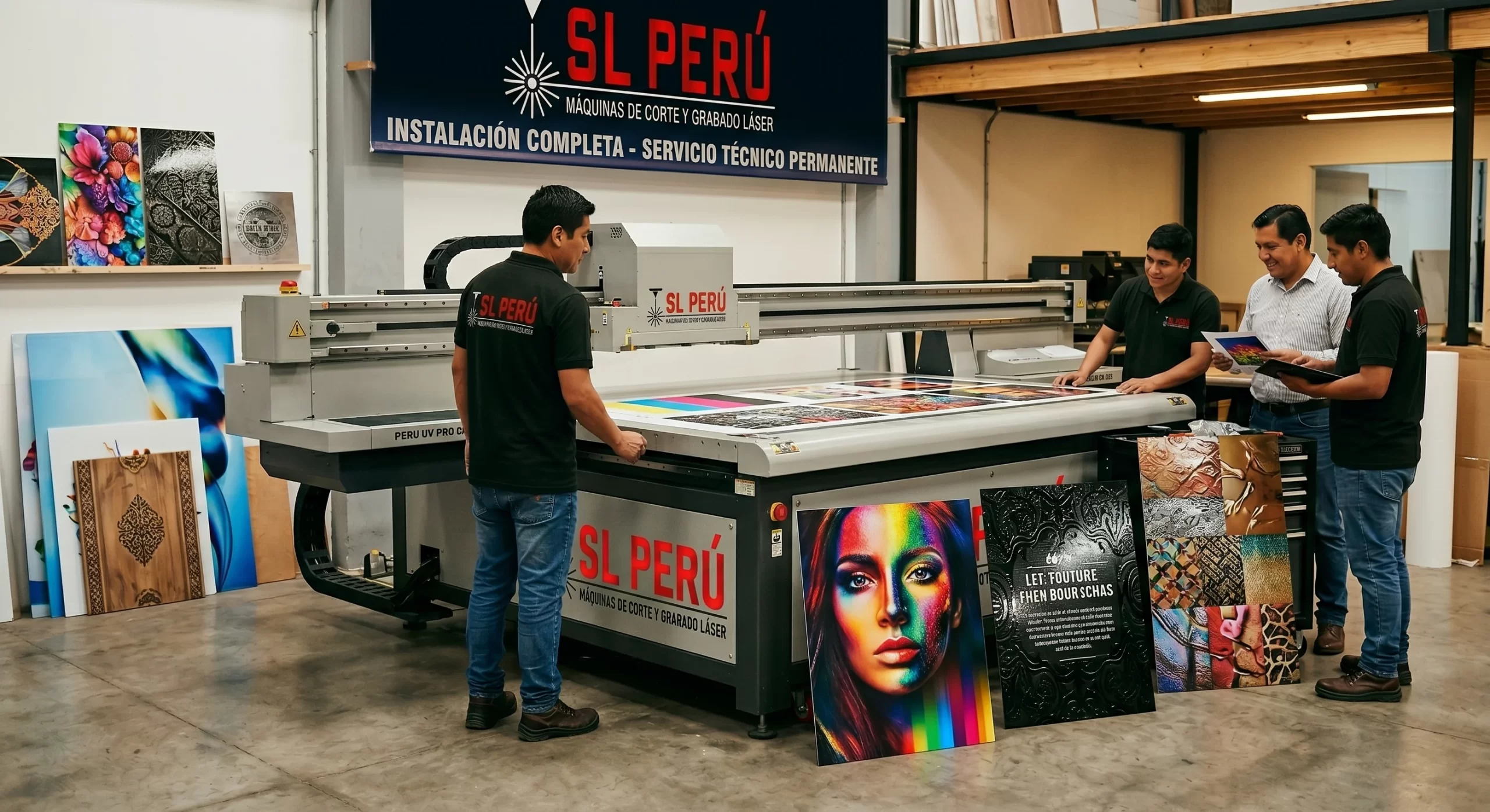 Instalación de impresora UV cama plana en local del cliente en Lima — SL Tecnología Perú