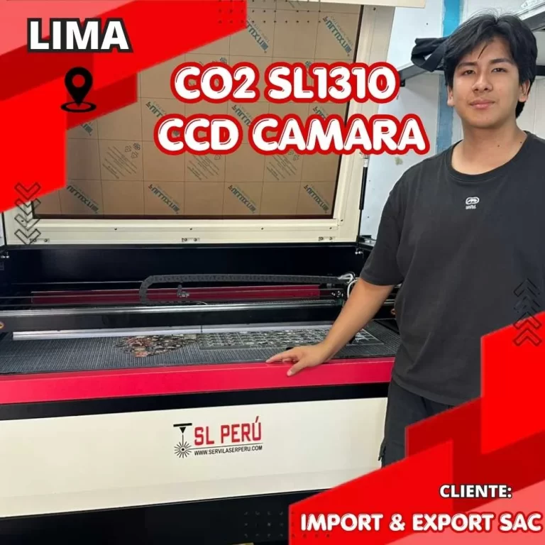Cliente Import y Export SAC con láser CO2 SL1310 CCD de SL Perú en Lima