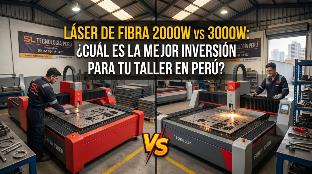 Comparativa de maquinas corte laser fibra 2000W vs 3000W para taller metalmecanico en Peru - SL Tecnologia