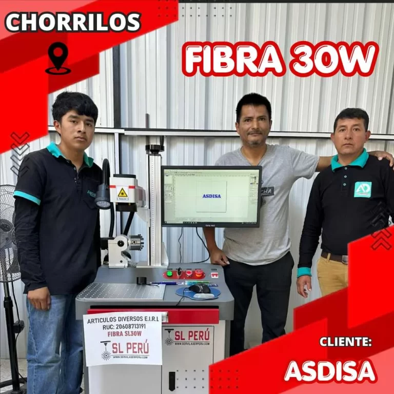 Cliente ASDISA con marcadora láser de fibra 30W de SL Perú en Chorrillos