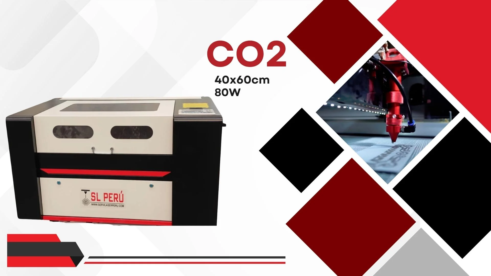 Máquina láser CO2 40×60cm 80W — SL Tecnología Perú