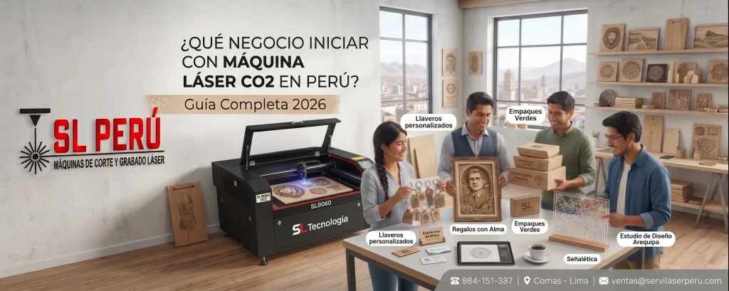 Qué negocio iniciar con máquina láser CO2 en Perú, guía 2026