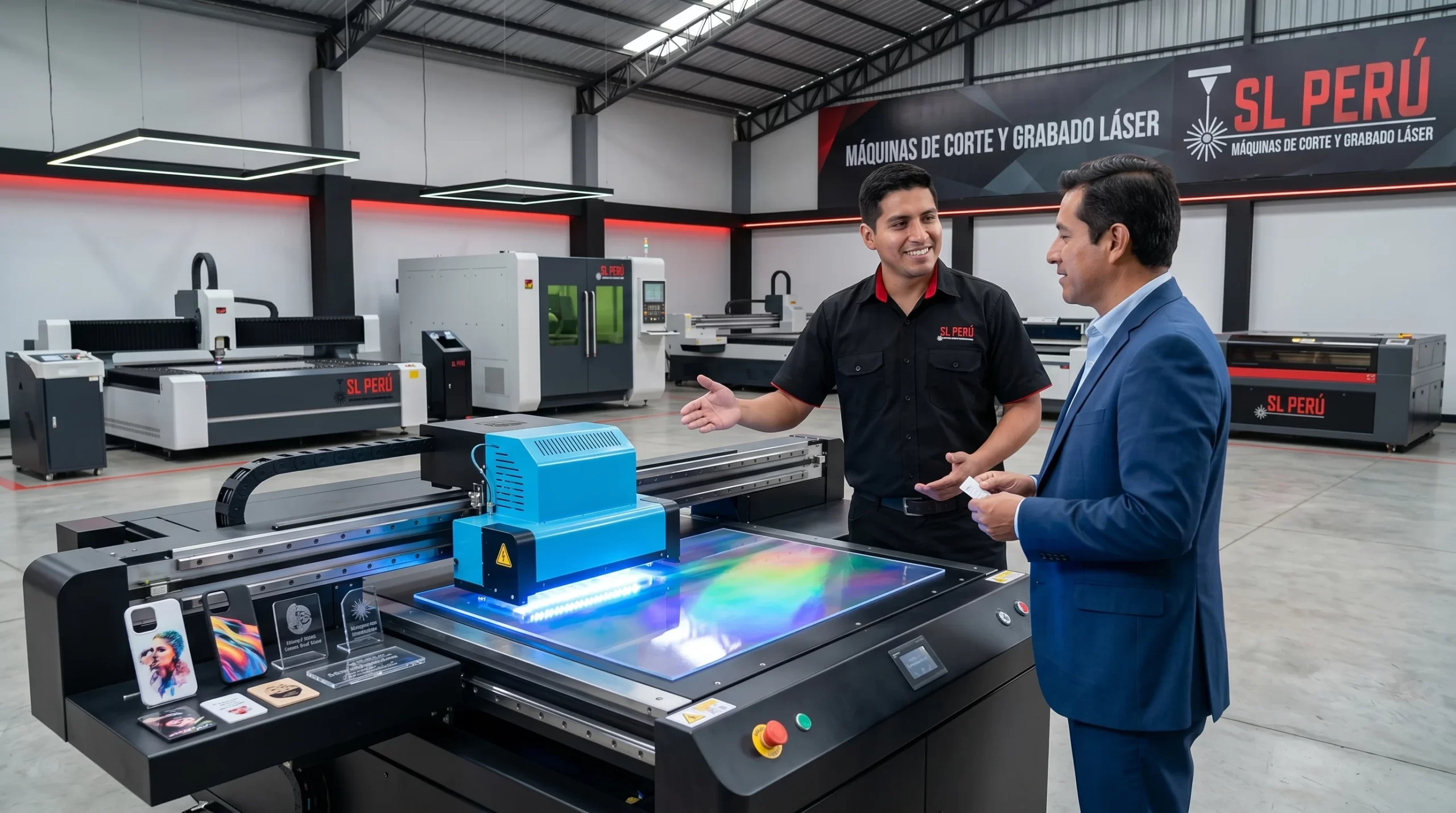 Showroom impresoras UV cama plana SL Tecnología Perú en Lima